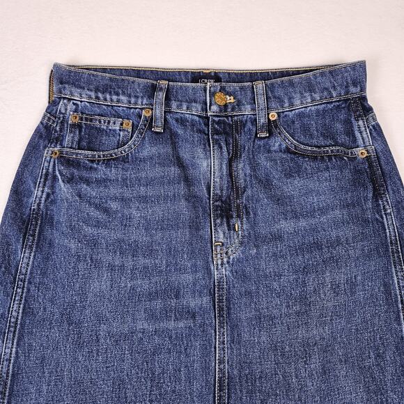 J.Crew High Rise Denim Front Slit Midi Skirt Womens 4 Pencil Western CB967 Jean - Picture 5 of 16